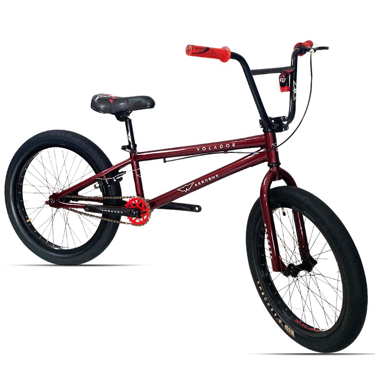 Bicicleta BMX Aerobmx Volador Centro Americano con cranks Rodado 20 color tinto