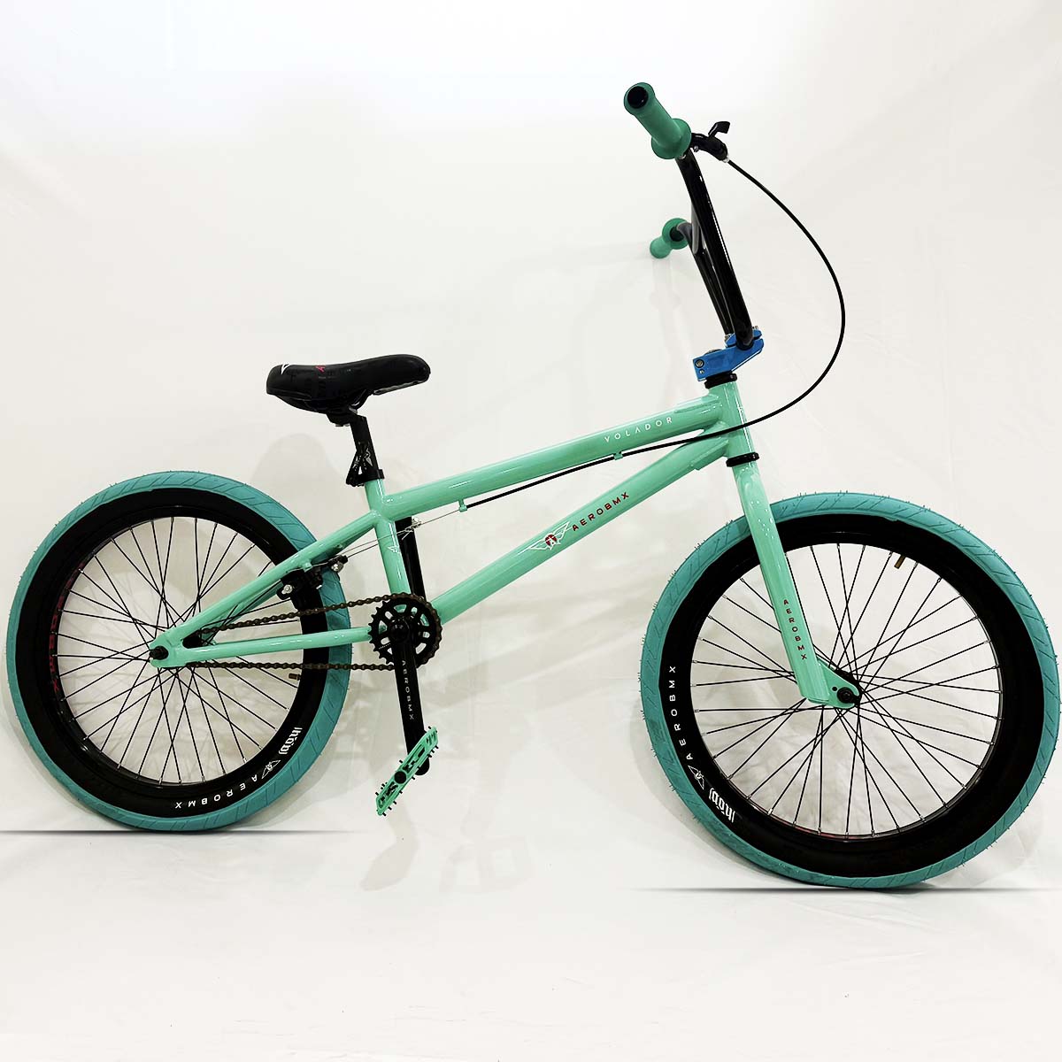 Bicicleta BMX Aerobmx Volador Centro Americano con cranks y maza de eje 14mm Rodado 20 color menta