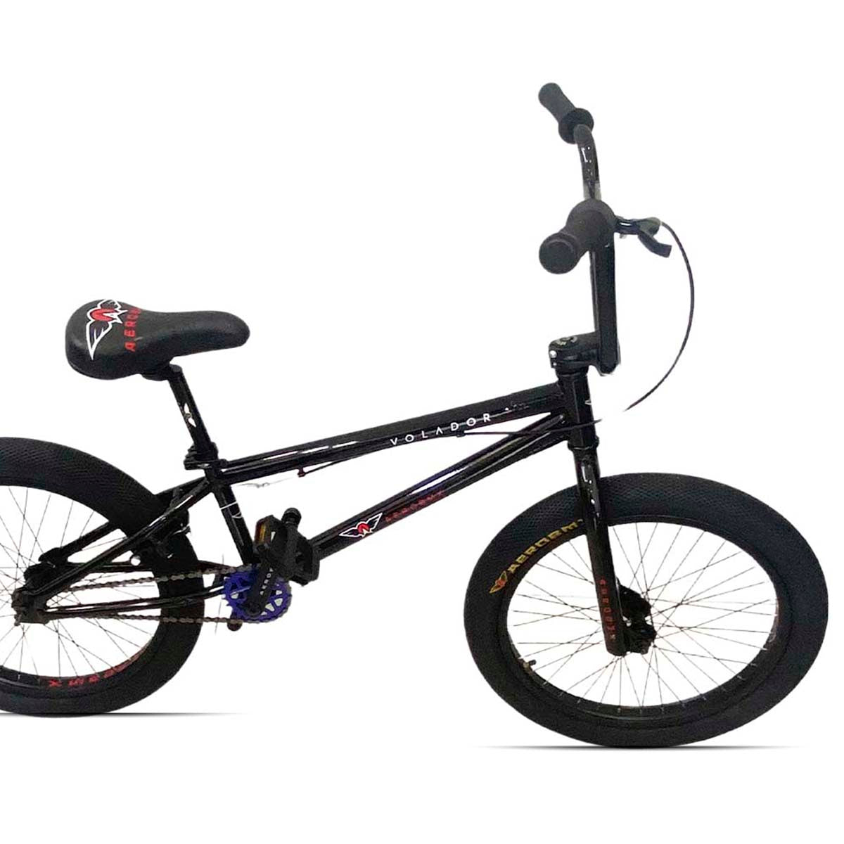 Bicicleta BMX Aerobmx Volador Centro Americano con cranks Rodado 20 color negro