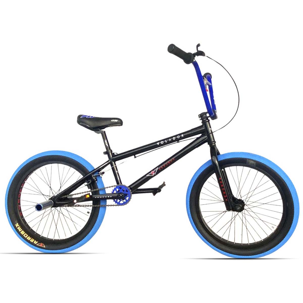 Bicicleta BMX Aerobmx Volador Centro Americano con cranks Rodado 20 color negro-azul