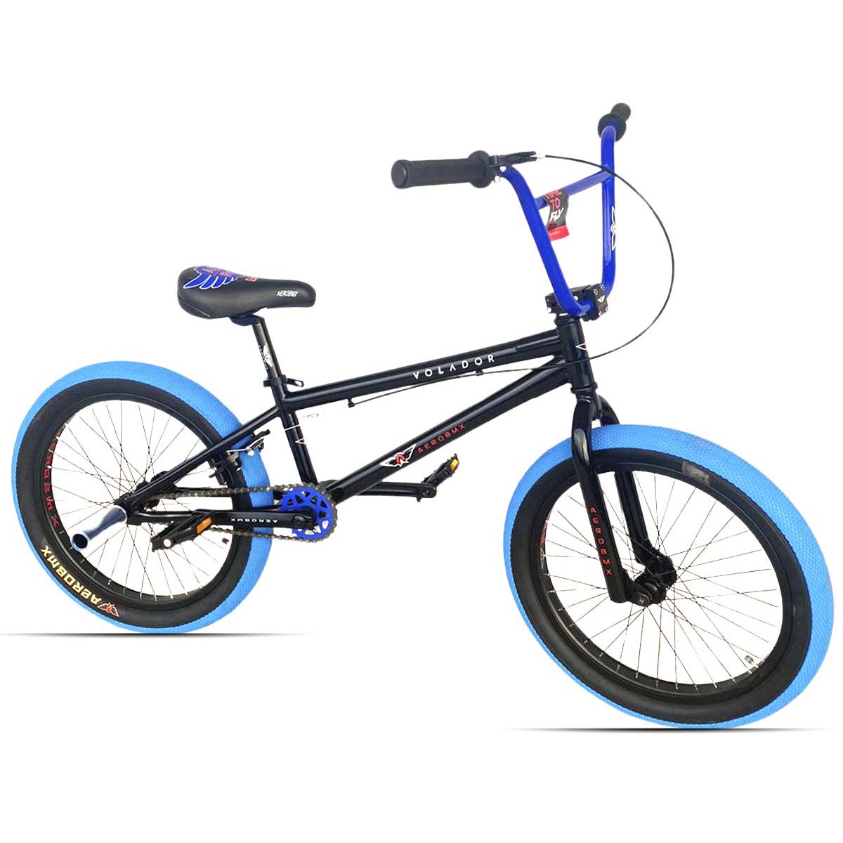 Bicicleta BMX Aerobmx Volador Centro Americano con cranks Rodado 20 color negro-azul