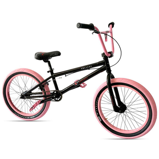 Bicicleta BMX Aerobmx Volador Centro Americano con cranks Rodado 20 color negro-rosa