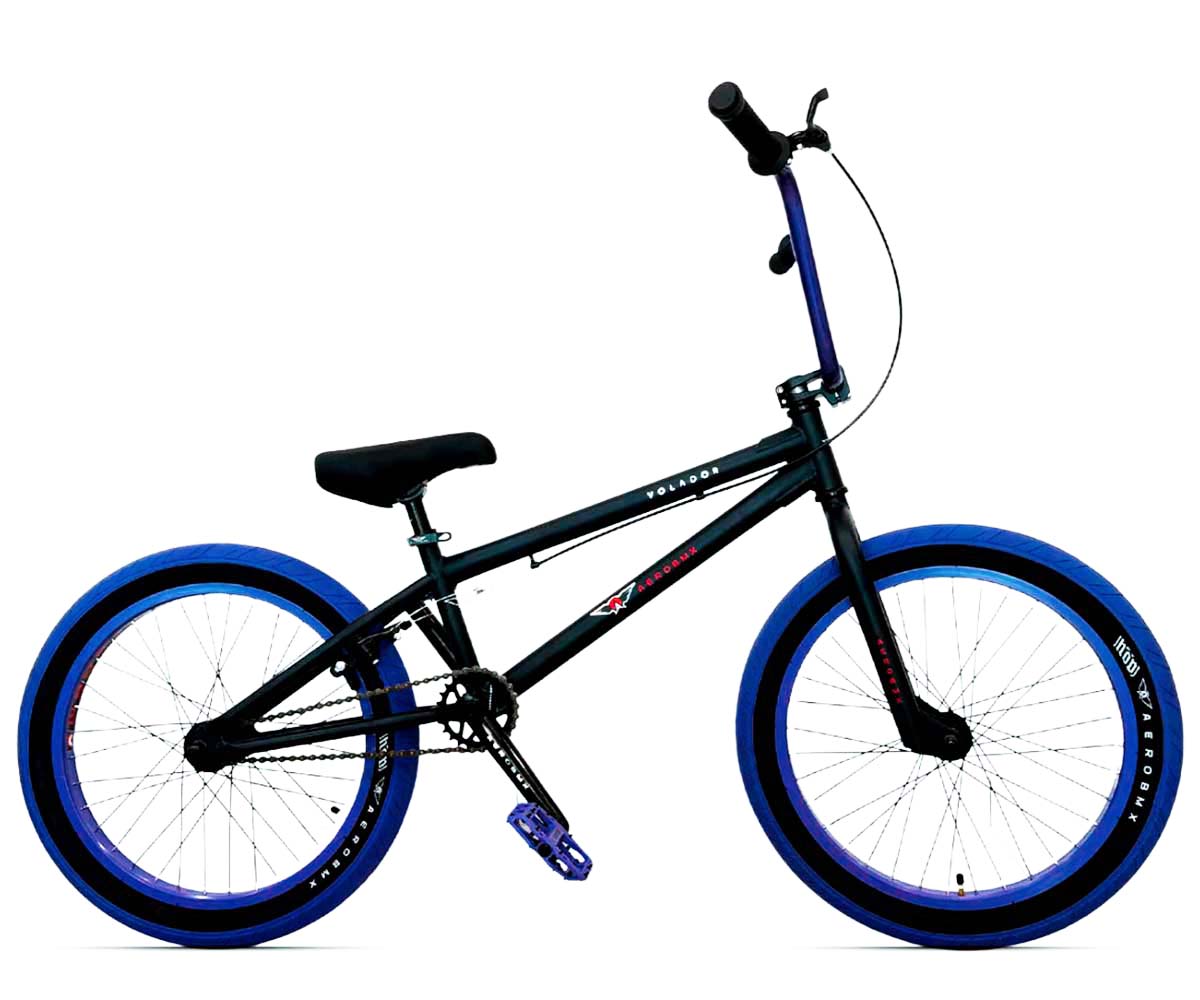 Bicicleta BMX Aerobmx Volador Centro Profesional Maza 14mm Rodado 20 negro-azul